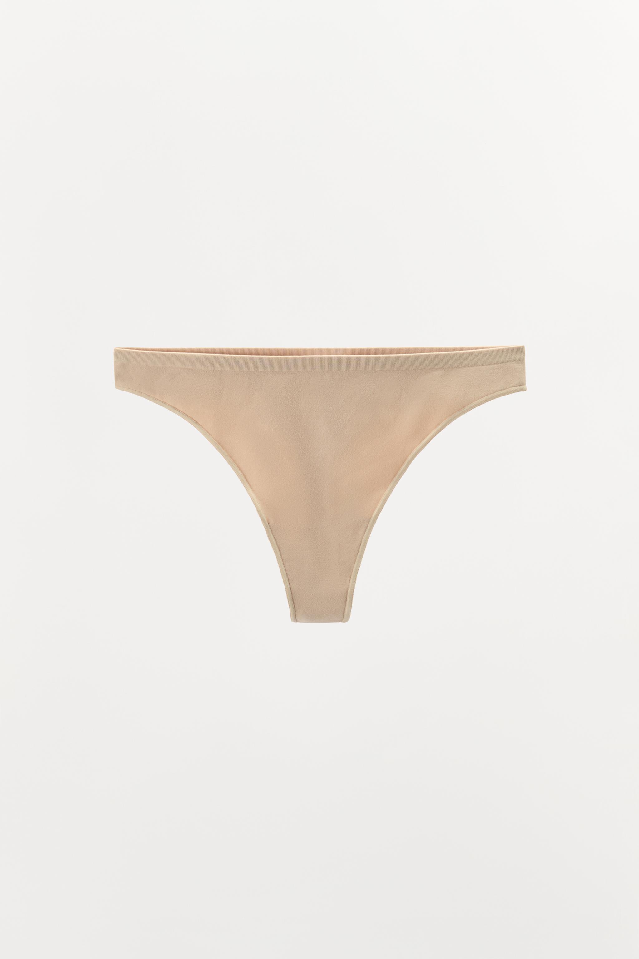 SEAMLESS SOLID THONG — Beige-pink