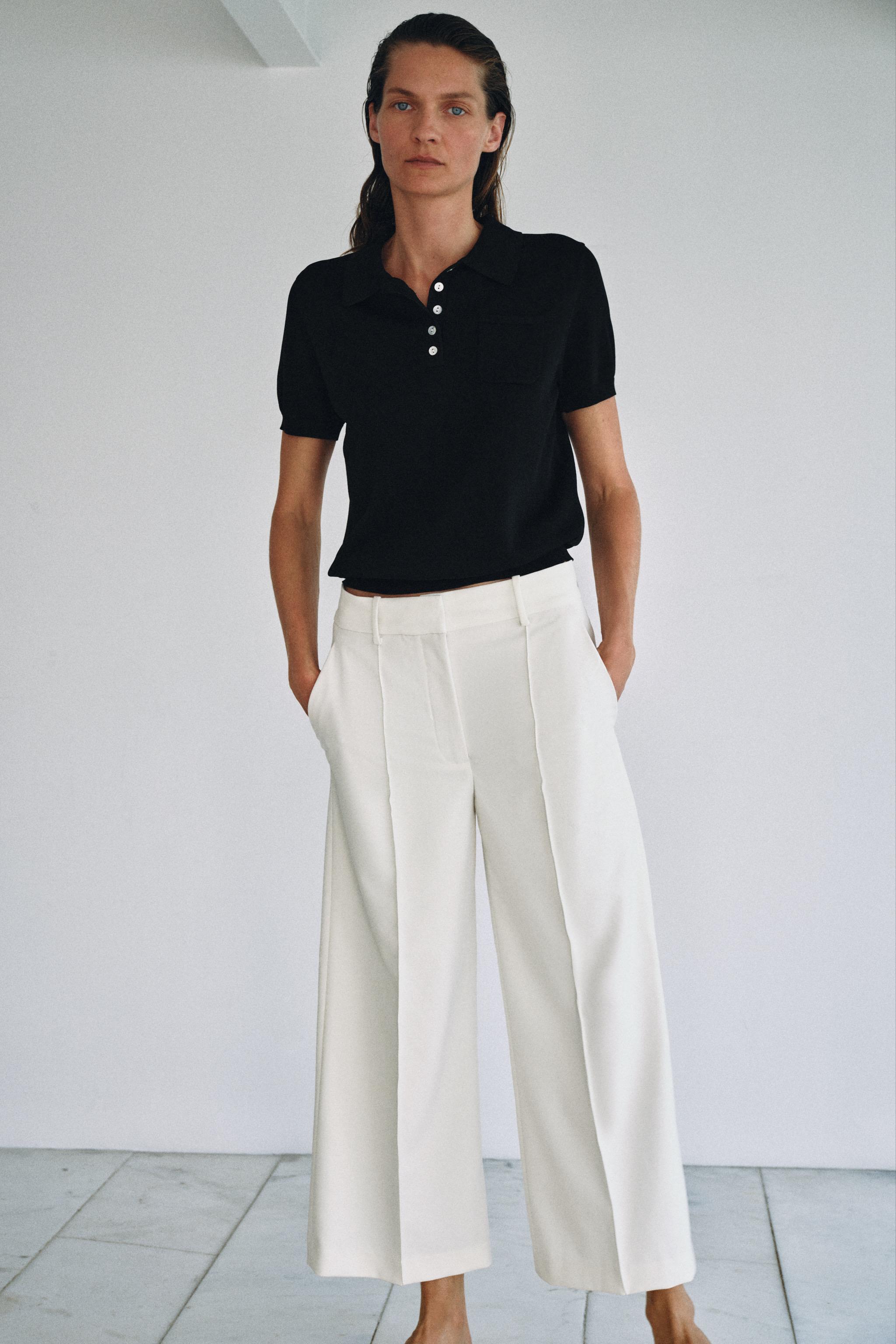 Женские рубашки Zara SHORT SLEEVE KNIT POLO SHIRT — фото 4