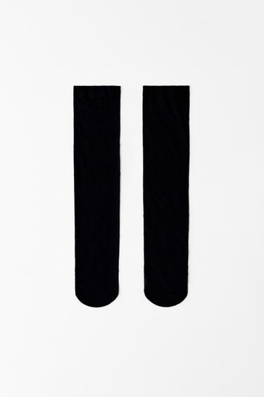 Zara POLKA DOT KNEE-HIGH SOCKS - Black