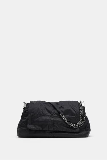 СУМКА НА ПЛЕЧЕ З КЛАПАНОМ У СТИЛІ РОК - Чорний Zara