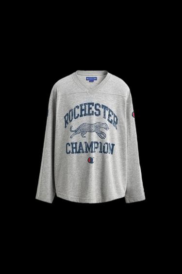 Zara CHAMPION ® X ZARA PRINTED T-SHIRT - Gray marl