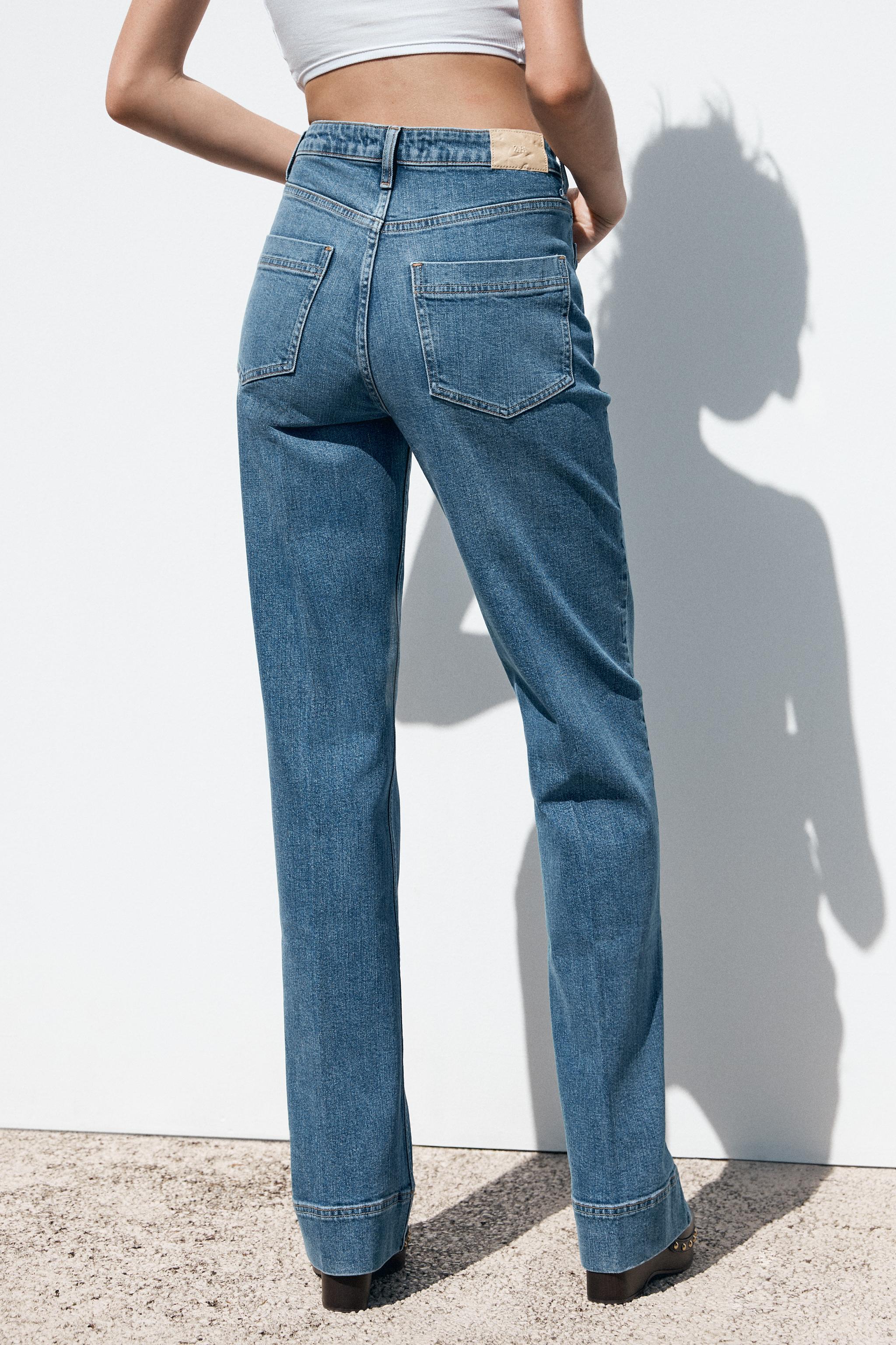 【ZARA】Z1975 ハイウエスト パッチポケットジーンズ 6164/107 Z1975 ハイウエスト パッチポケットジーンズ - ミディアムブルー