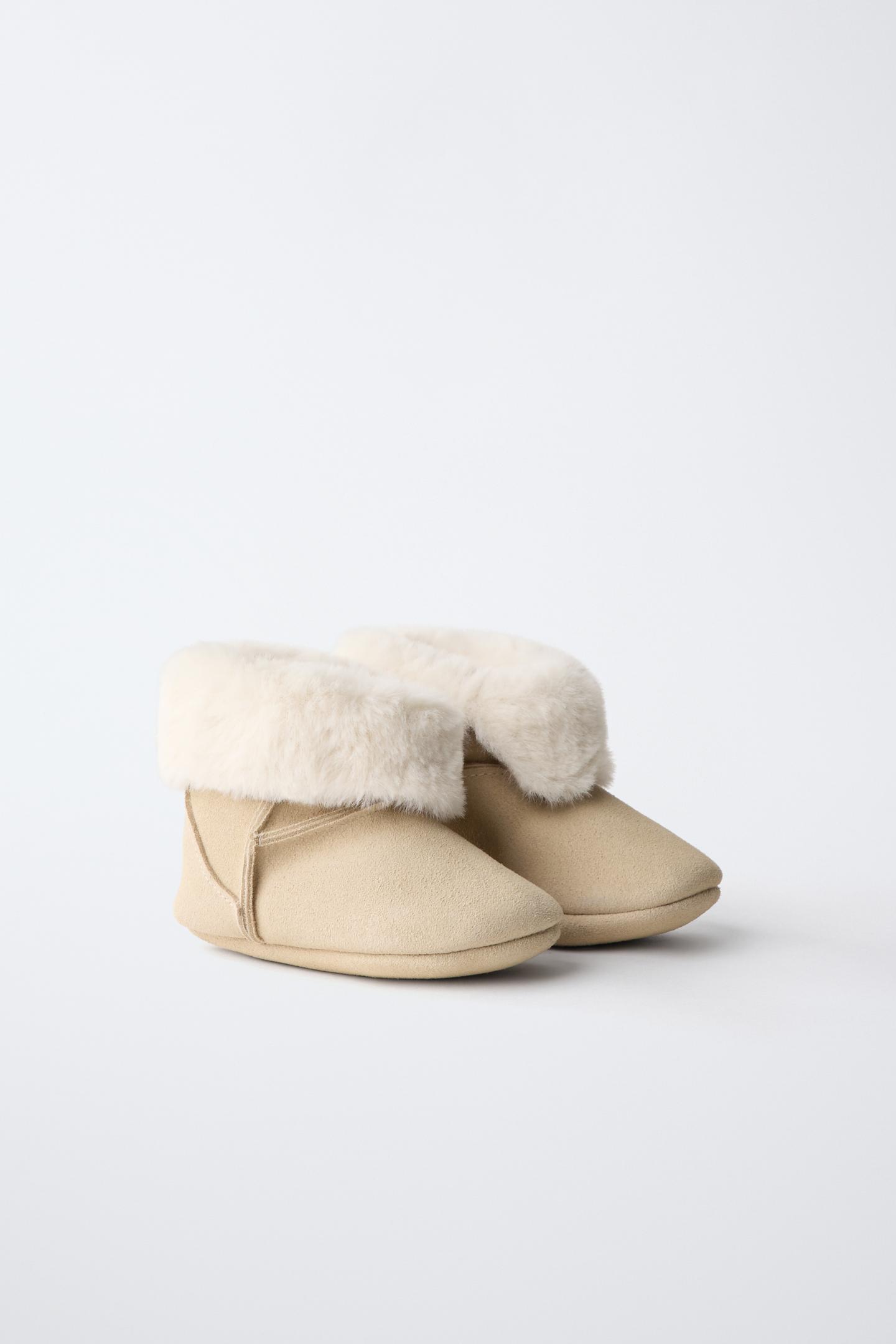 Детские ботинки Zara Fur-Lined Leather, цвет: Коричневый — фото 2