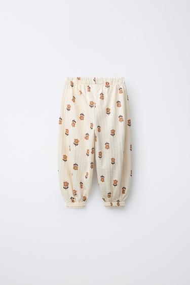 JOGGERS WITH FLORAL LACE - Ecru by Zara - Image 1