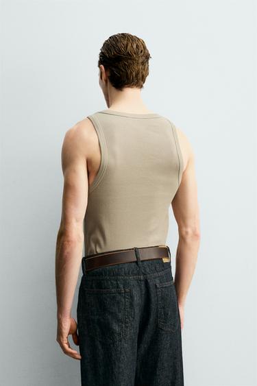 DÉBARDEUR CÔTELÉ - Kaki de Zara - Image 2