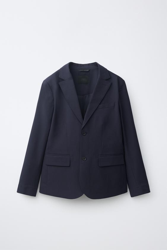 TEXTURED SUIT BLAZER - Ink blue by Zara - Image 0