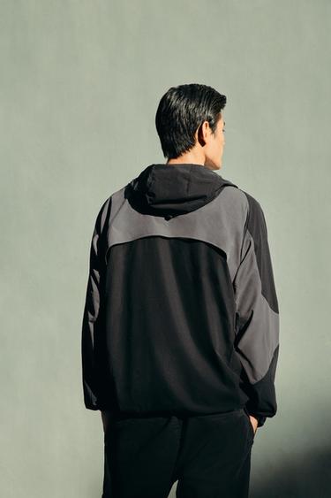 Zara 科技拼色夾克 - 黑色