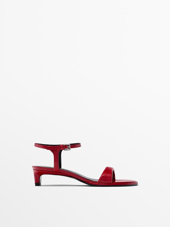 Red heeled sandals - Red | ZARA United States