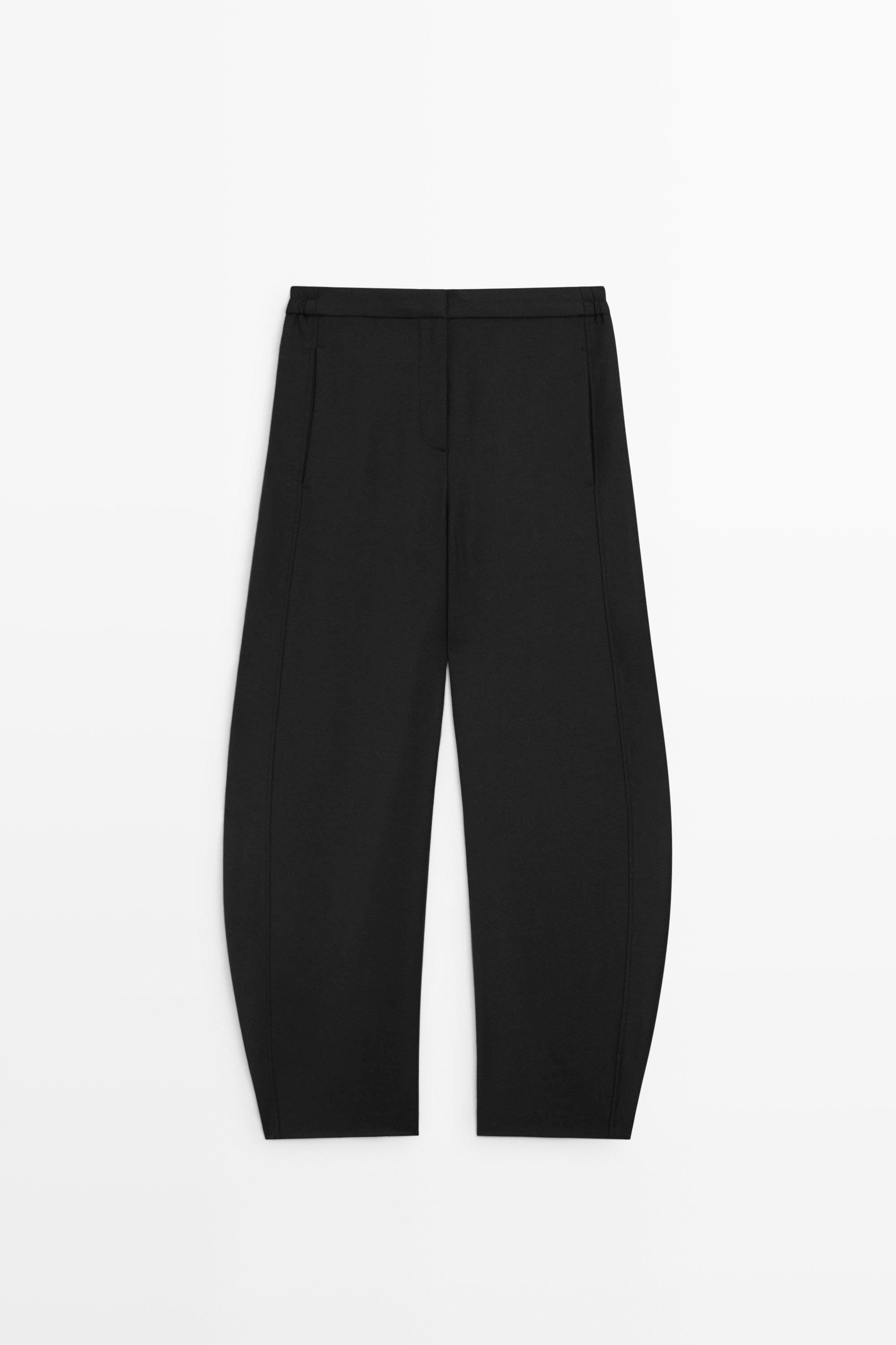 Pantalon barrel fit en flanelle
