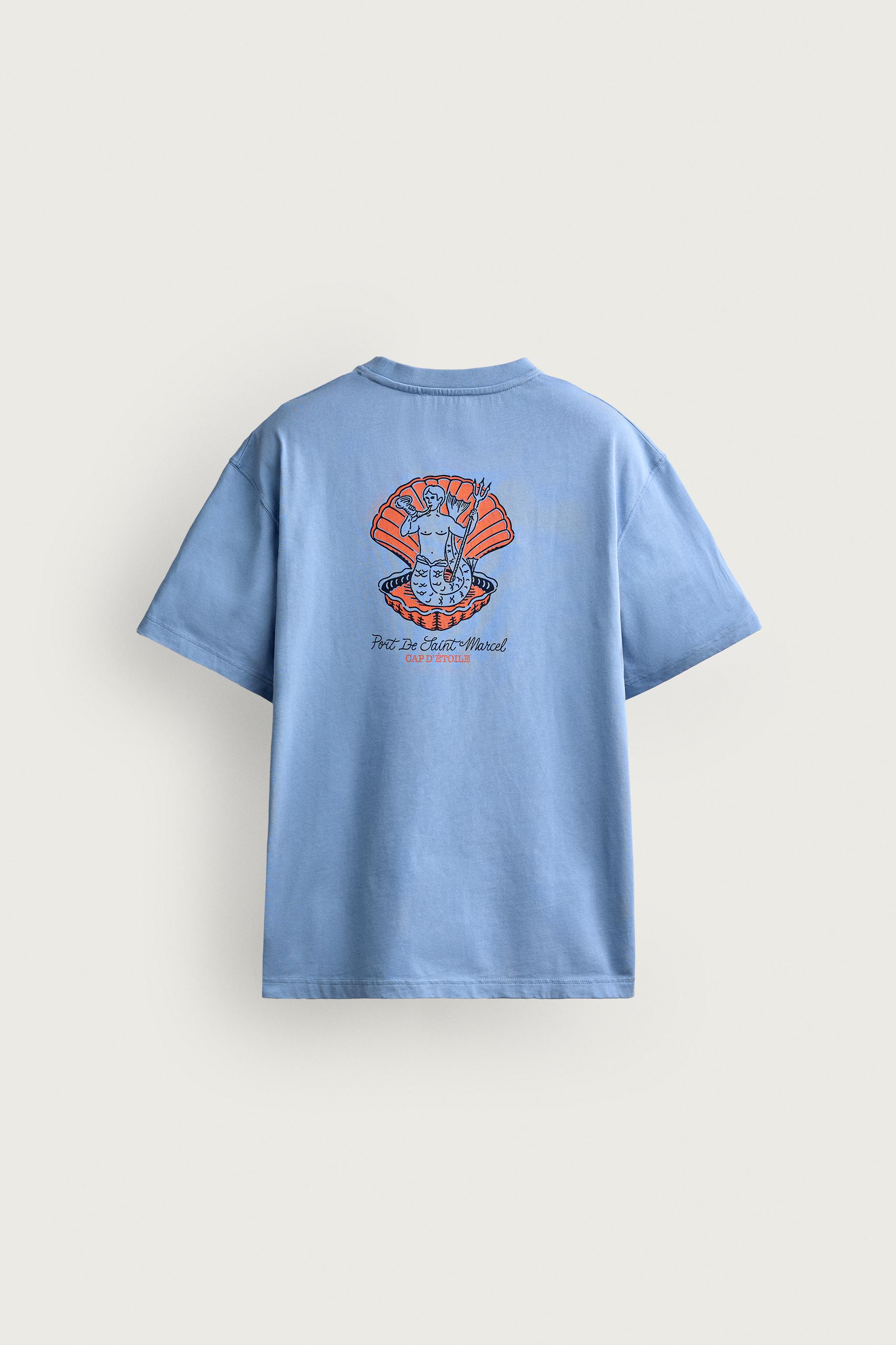 Мужские футболки Zara COMBINATION RELAXED FIT T-SHIRT — фото 8