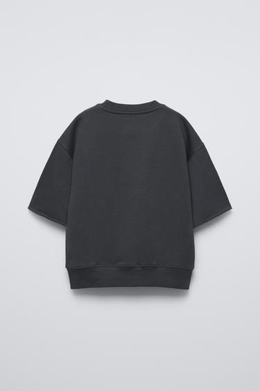 FRENCH TERRY PATCH T-SHIRT - Moss green by Zara - Image 1