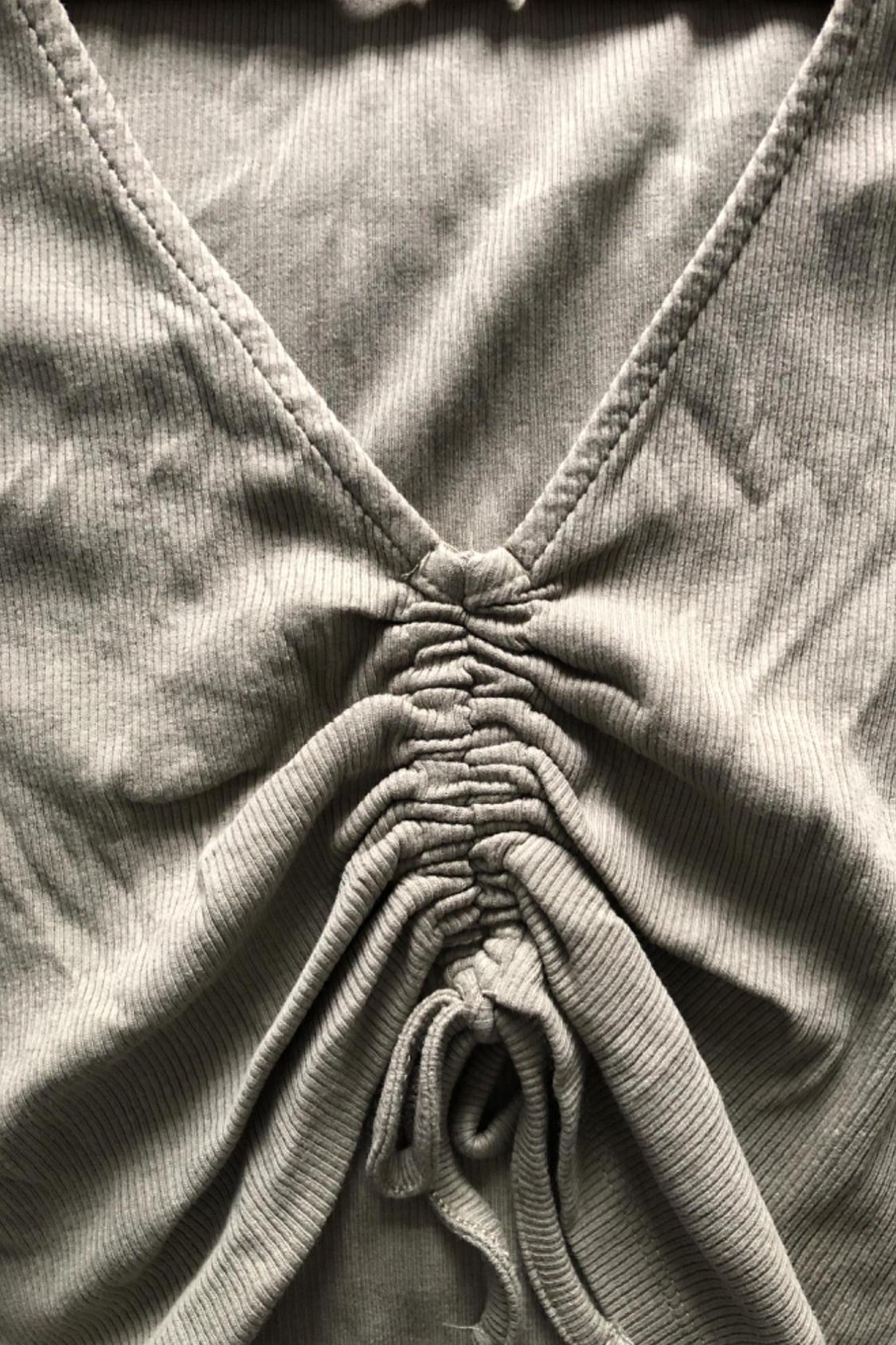 CROPPED T-SHIRT WITH GATHERED DETAIL - Image 3