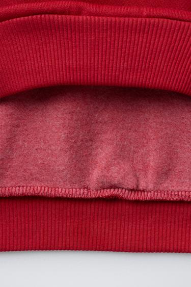 SWEAT À CAPUCHE IMPRIMÉ - Rouge de Zara - Image 3