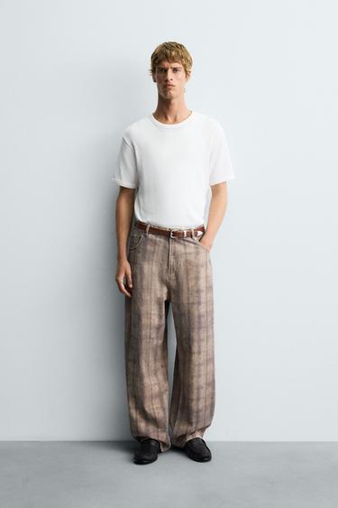 BAGGY FIT JEANS - Mønstret fra Zara