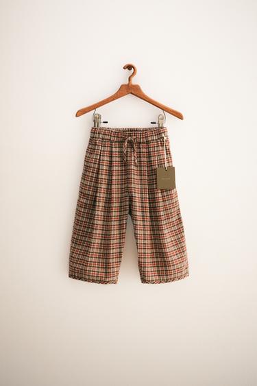 ZARA TIMELESS - CHECKERED BAGGY TROUSERS - Brown by Zara