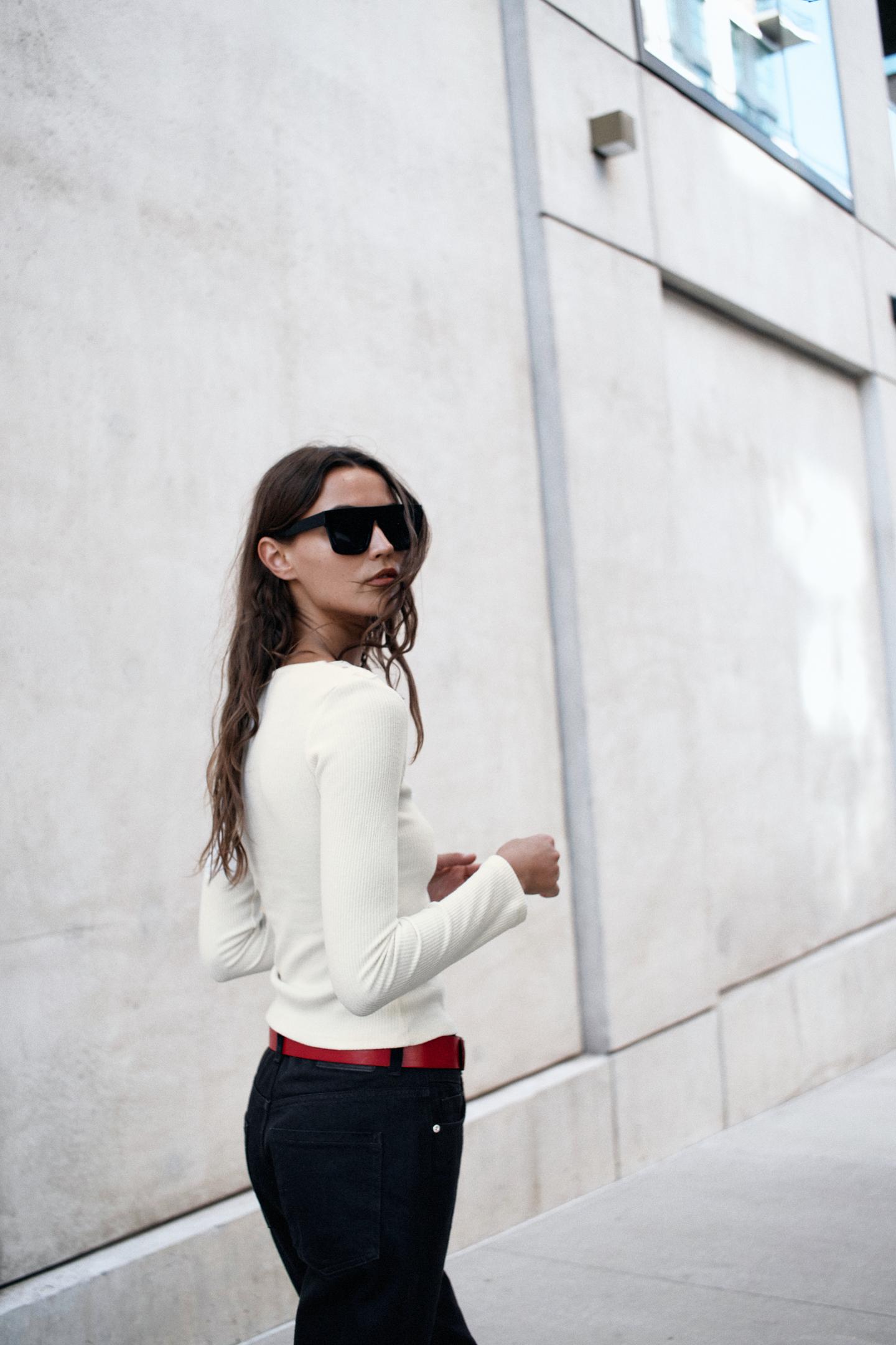 Женский топ Zara Ribbed Top with Matching Trim, цвет: Экрю — фото 4