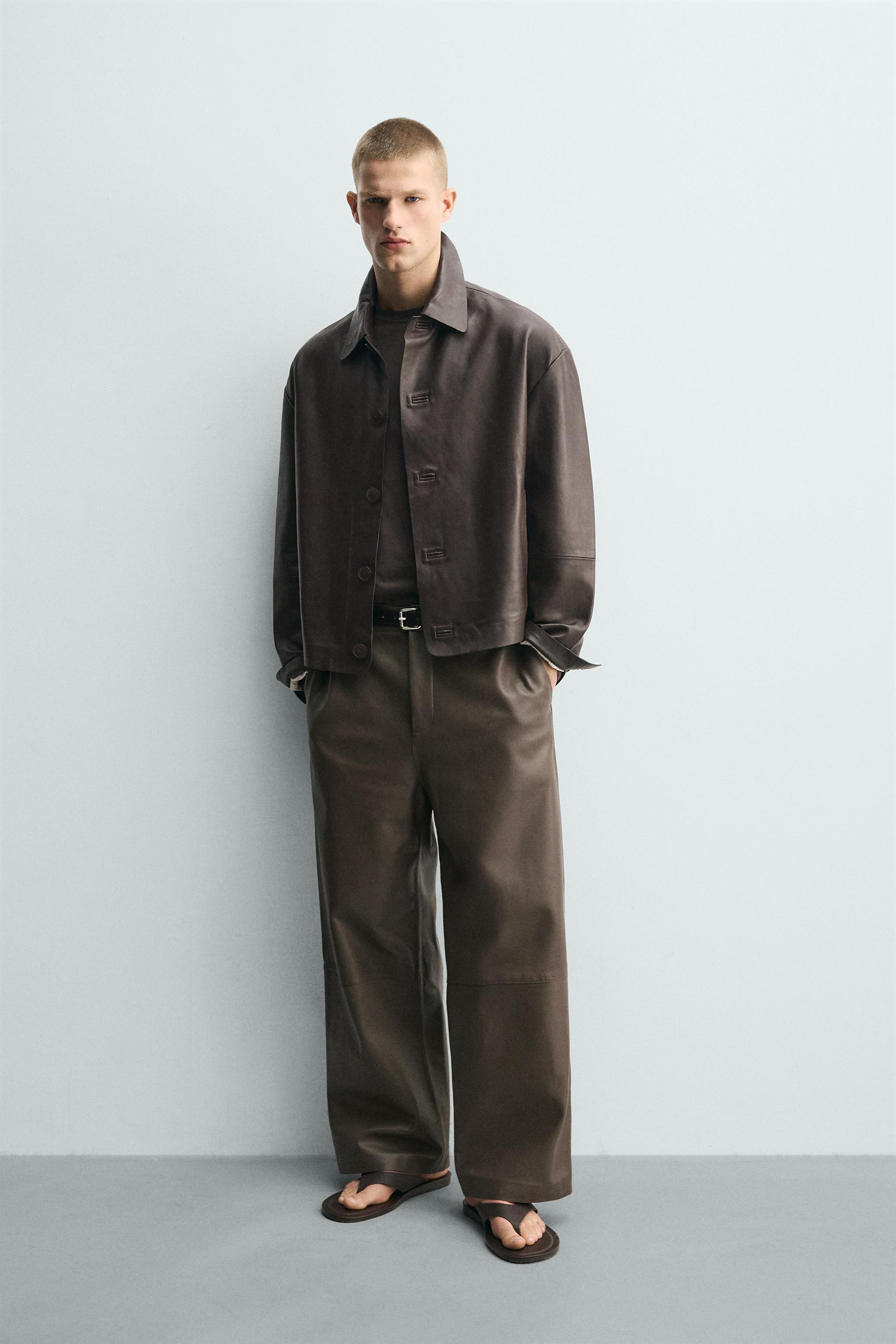 BLOUSON COUPE CARRÉE EN CUIR