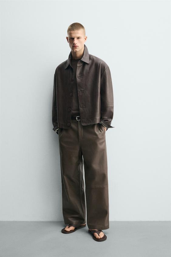 LEATHER BOXY FIT JACKET from Zara - $359