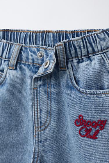 SNOOPY PEANUTS™ DENIM BERMUDA SHORTS - Mid-blue by Zara - Image 2