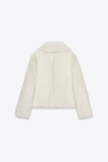 ZW COLLECTION NATURAL SHEEPSKIN COAT - White by Zara - Image 4