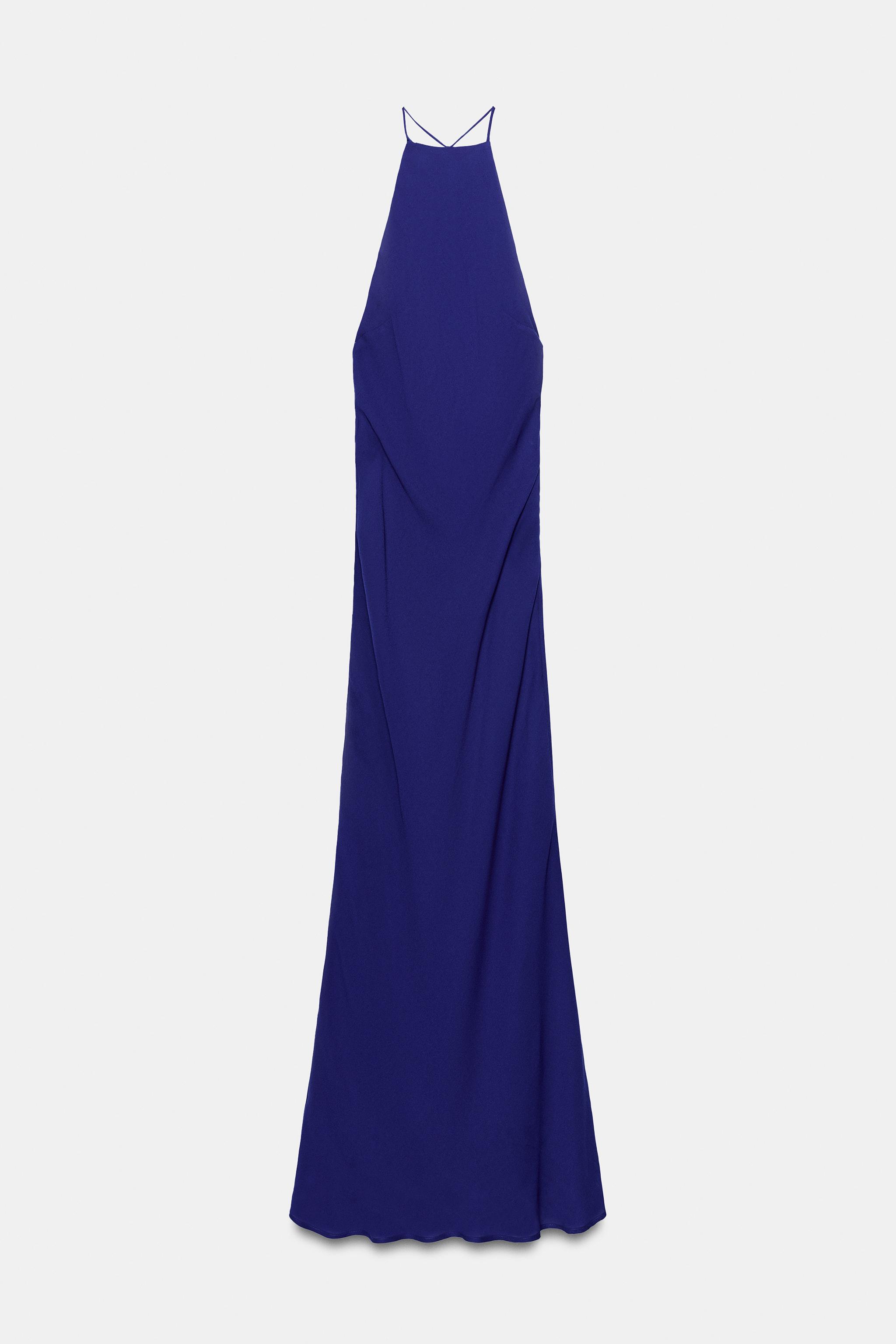 Женские платья Zara LONG HALTER DRESS — фото 7