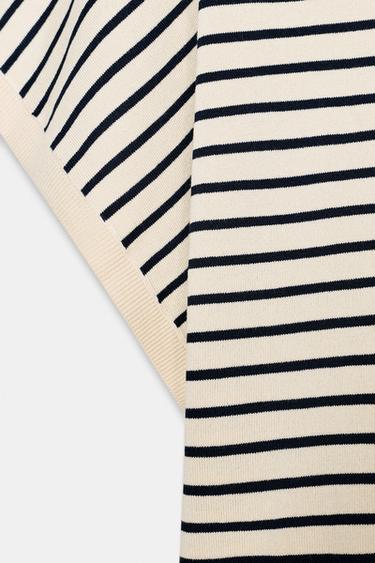 WIDE SHORT SLEEVE KNIT TOP - striped by Zara - Image 7