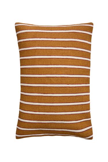 STRIPED CUSHION COVER - Mustard by Zara