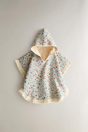 KIDS' FLORAL BEACH PONCHO - Sand by Zara