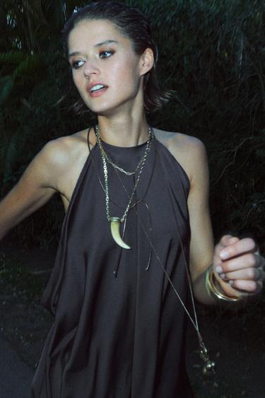 ZW COLLECTION SATIN DRESS - Petrol blue de Zara - Image 4