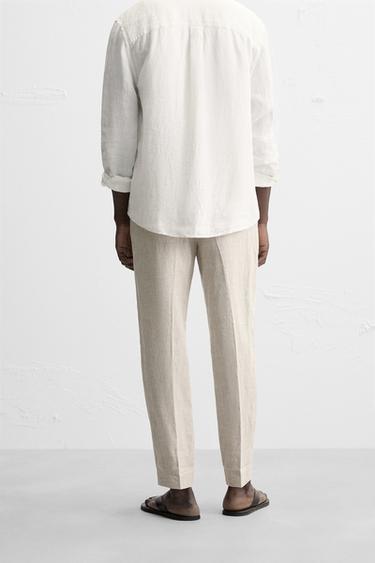 PANTALON 100 % LIN - Beige clair de Zara - Image 2
