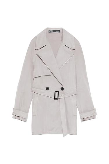 FAUX SUEDE TRENCH COAT