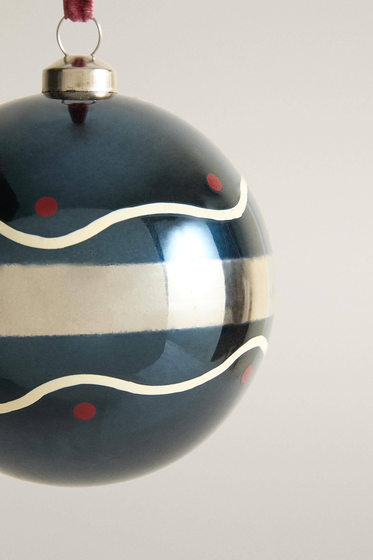 Ёлочные украшения Zara Wavy Stripe Christmas Tree Decoration, цвет: Светлый синий — фото 3