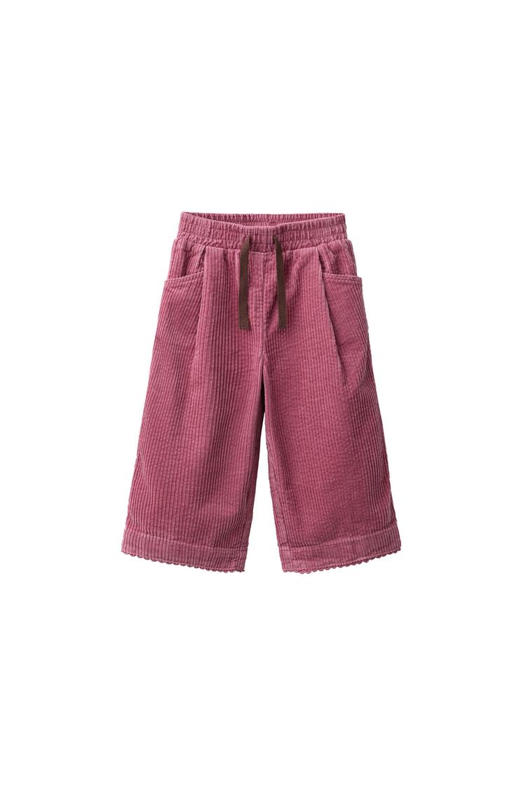 PANTALÓN PANA WIDE LEG PUNTILLA