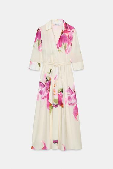 ZW COLLECTION FLORAL PRINT MIDI DRESS - Multicoloured by Zara