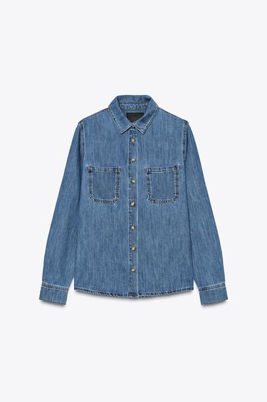 ZW COLLECTION DENIM OVERSHIRT - Indigo by Zara - Image 9
