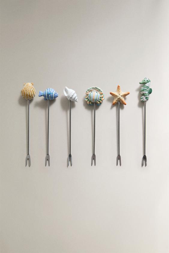 LOT DE 6 PIQUES APÉRITIF MOTIF MARIN - Bleu de Zara - Image 0