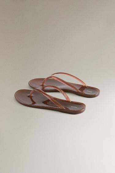 SANDALES PLATES JELLY - Marron de Zara - Image 4