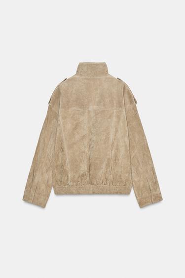 VESTE EN DAIM - Marron / Taupe de Zara - Image 9