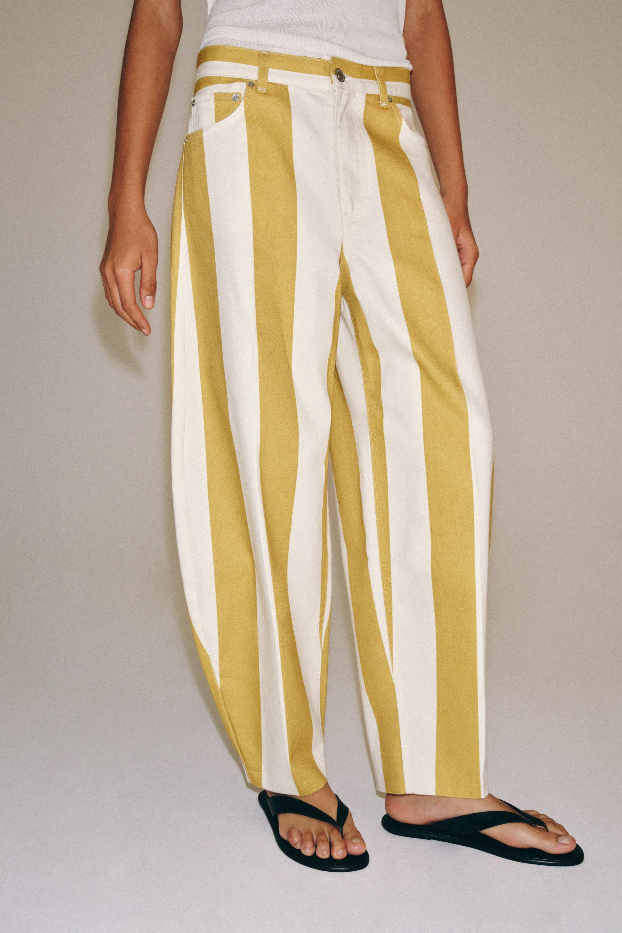 ZW COLLECTION HIGH-RISE TAPERED STRIPED JEANS — Striped