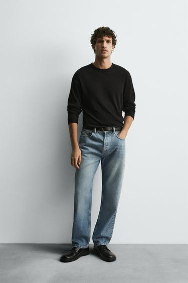 STRAIGHT ANKLE FIT JEANS - Mid-blue by Zara