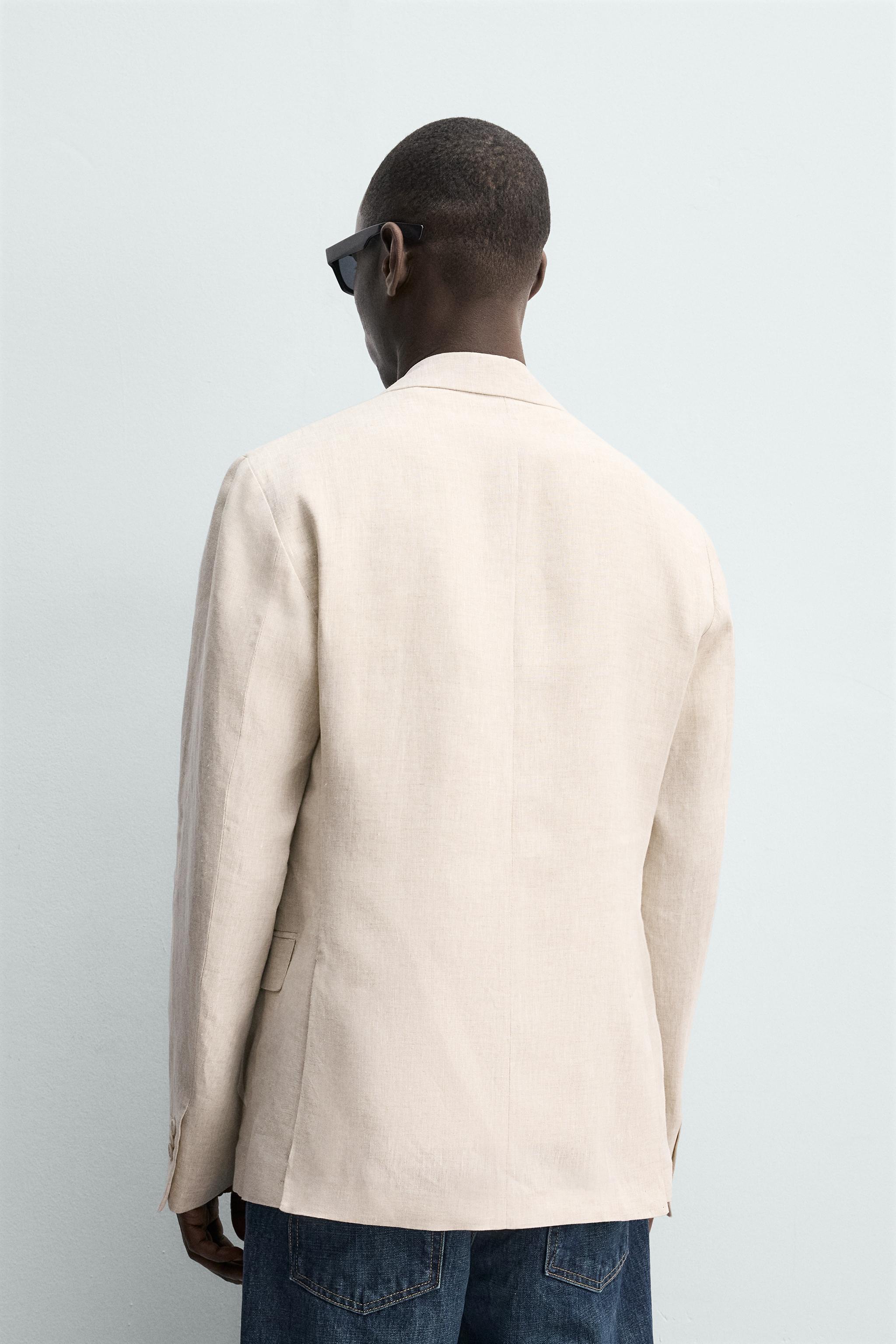 VESTE À BOUTONNAGE CROISÉ 100 % LIN