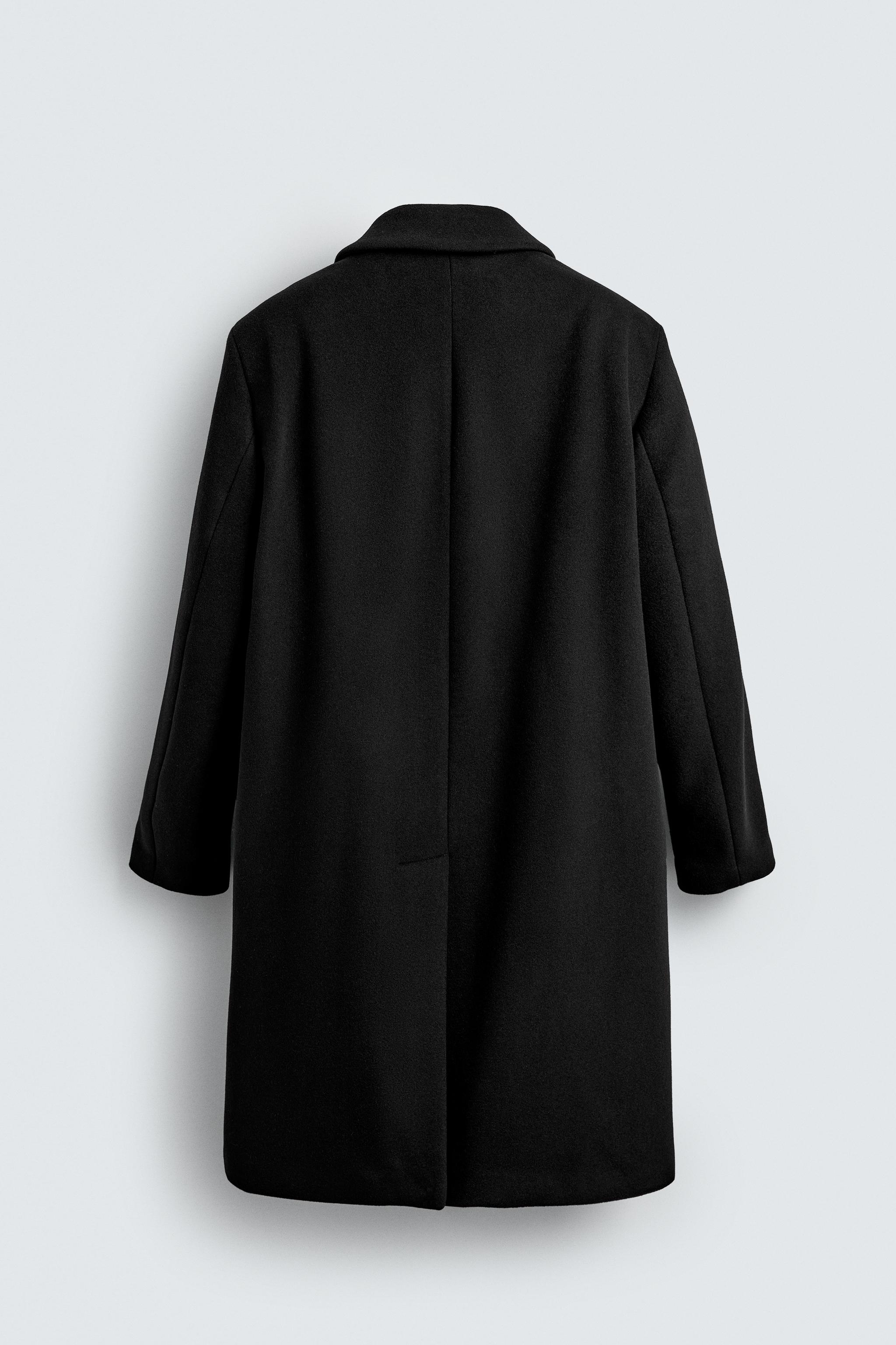 CASACO MISTURA DE LÃ MANTECO® - Preto | ZARA Brasil