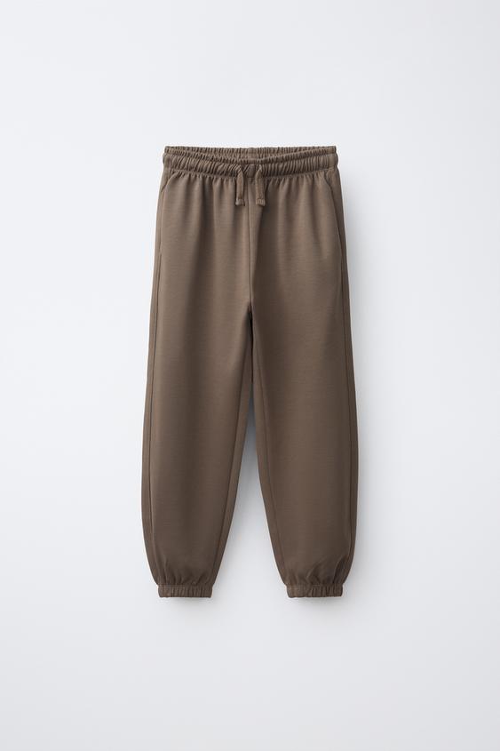 ENSEMBLE DE JOGGING AVEC SWEAT ET PANTALON INTERLOCK À INSCRIPTION - marron-vison de Zara - Image 3
