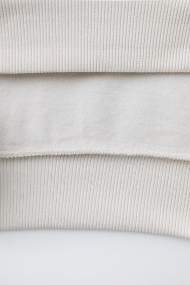 EMBROIDERED SLOGAN HOODIE - Ecru by Zara - Image 3