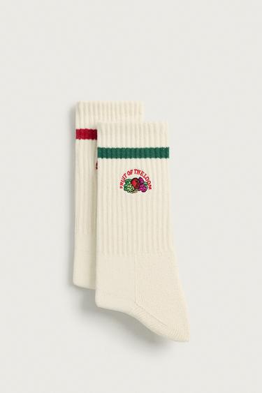 FRUIT OF THE LOOM™ RIBBED SOCKS PACK — Ecru 2
