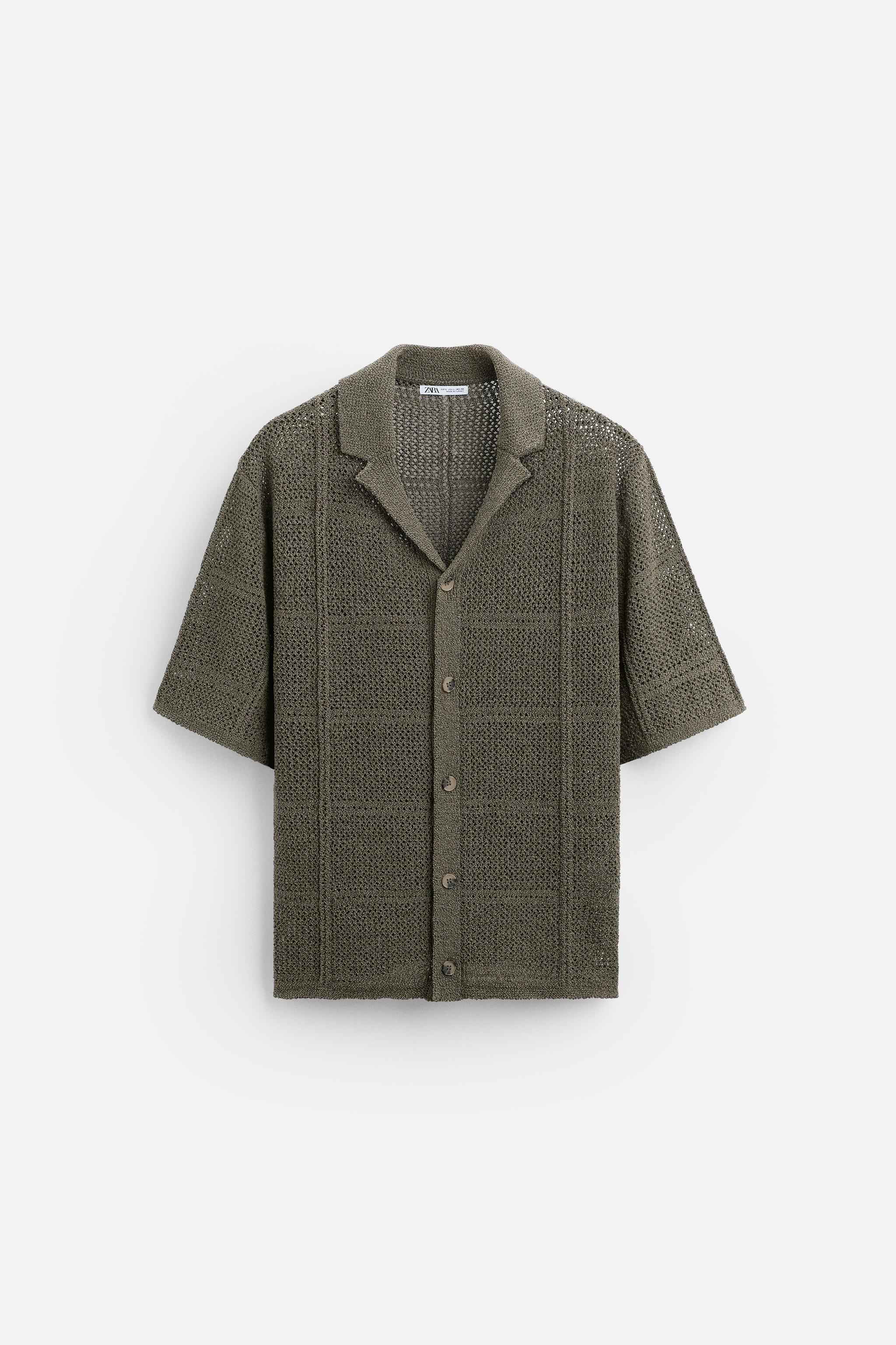 KNIT JACQUARD SHIRT - Khaki | ZARA Australia