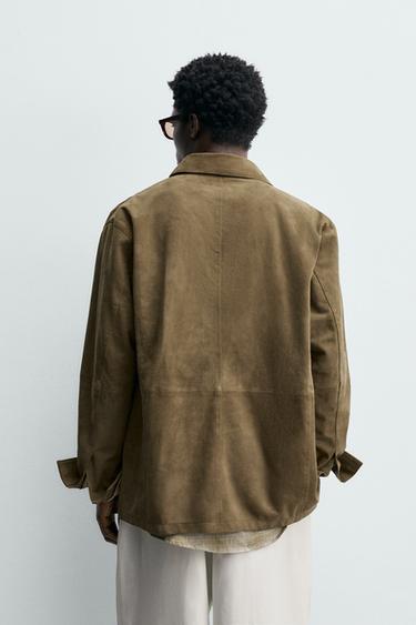 SURCHEMISE REGULAR FIT EN DAIM - brun de Zara - Image 2
