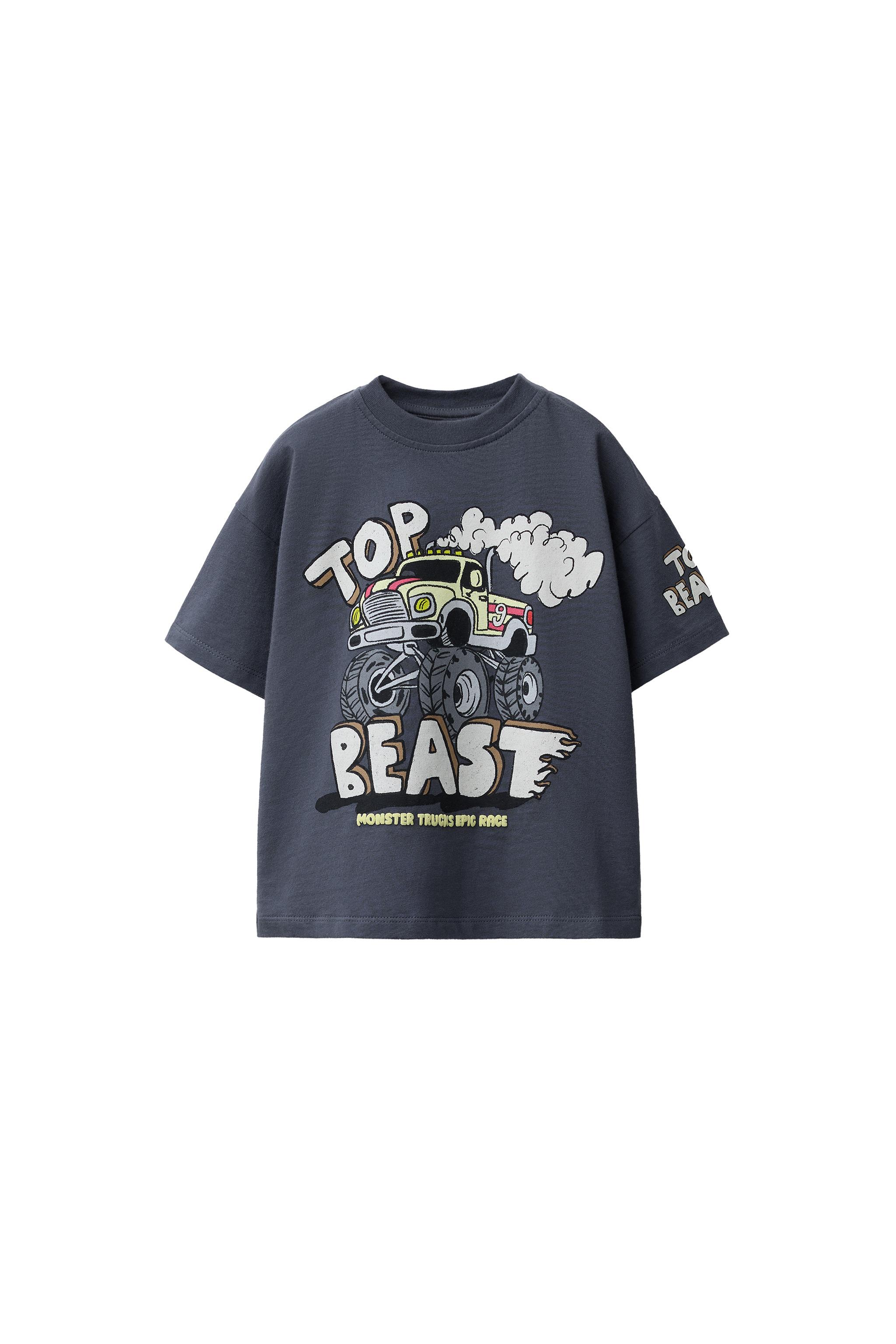 MONSTERS WHEELS © PRINT T-SHIRT - Anthracite grey | ZARA United States