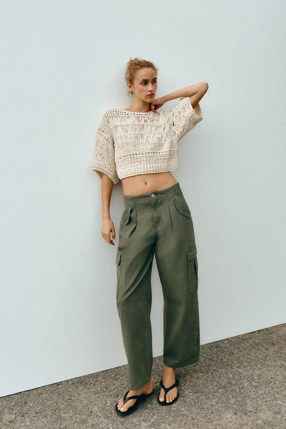 Zara — COMBINATION TAPE KNIT TOP