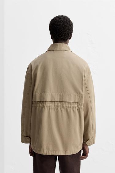 WASHED CANVAS PARKA - Taupe grey by Zara